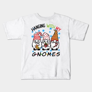 Funny Christmas Gnome Hanging With My Gnomies Family Pajamas Kids T-Shirt